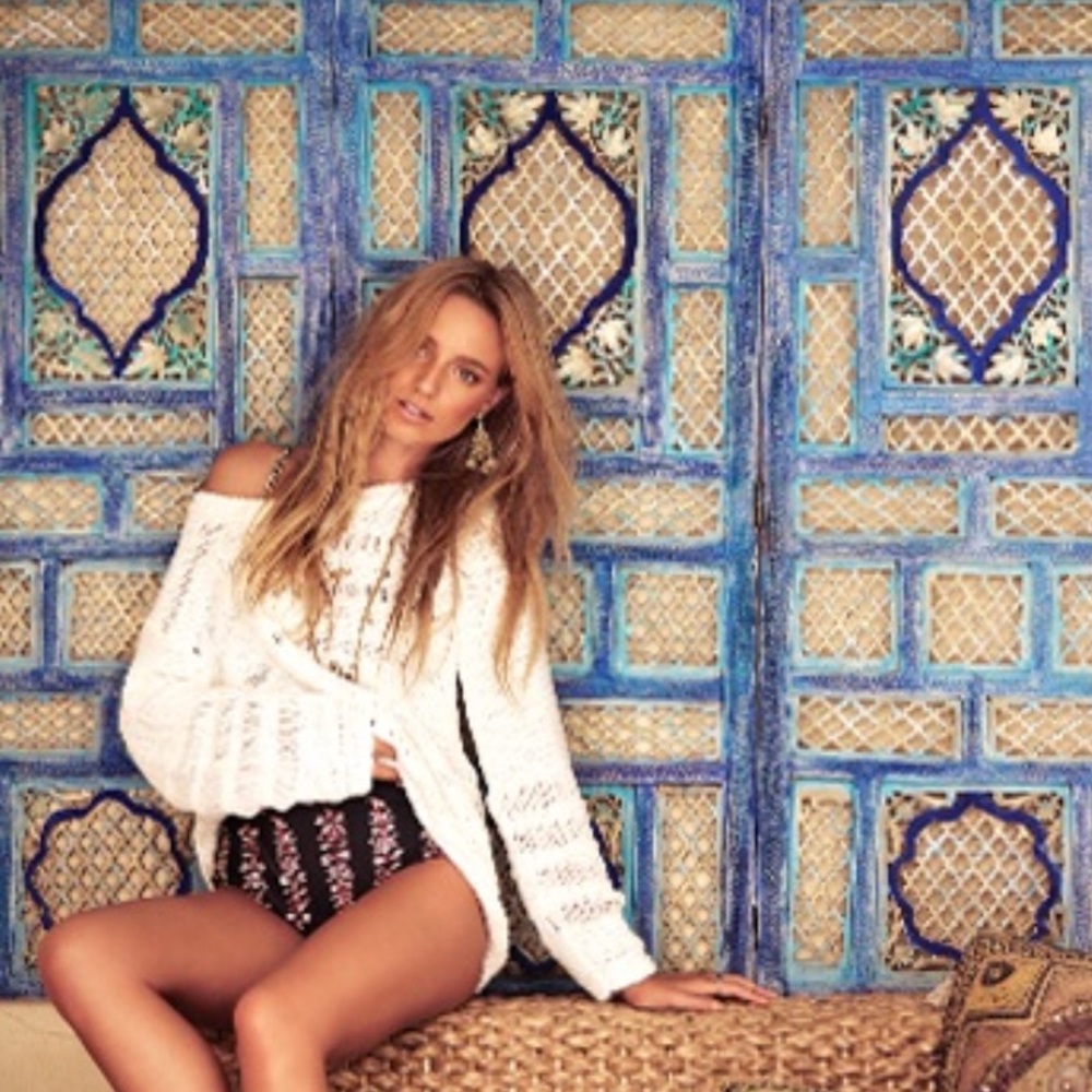 tigerlily Patna Crochet Knit Sweater